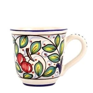 VIETRI Frutti Cherries Terra Cotta Ceramic Coffee Mug Made in Italy NEW